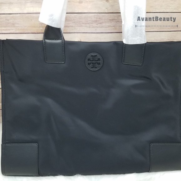 NEW TORY BURCH ELLA NYLON TOTE BLACK LARGE - Picture 2 of 11